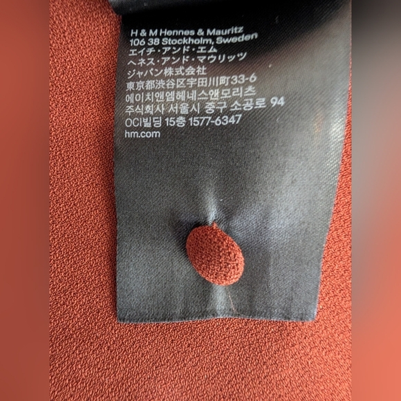 H & M Size S Rust Brown Twist-Neck Sleeveless Blouse - Picture 6 of 10